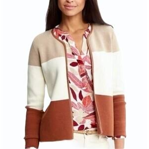 BANANA REPUBLIC NWT Brown White Tan Open Cardigan Sweater – Medium